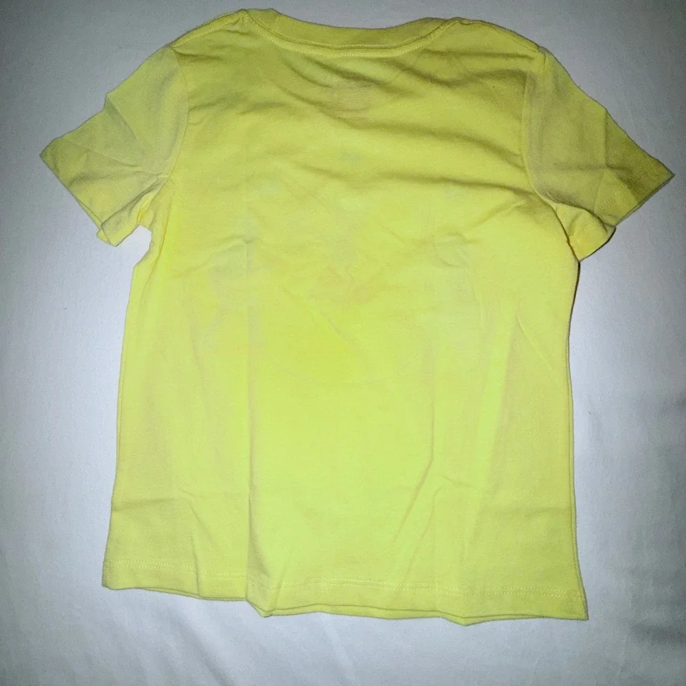Cat‎ & Jack T-Shirt Kids 5T Yellow New Jump Rope Graphic Glitter Short Sleeve